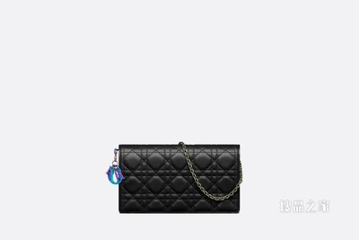 Lady Dior 链条手袋 黑色羊皮革藤格纹