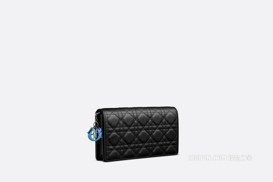 Lady Dior 链条手袋 黑色羊皮革藤格纹