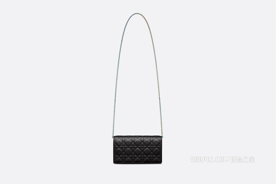Lady Dior 链条手袋 黑色羊皮革藤格纹