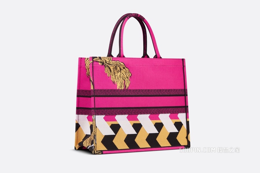 大号 Book Tote 手袋 多色 Zoom Pop 茹伊印花刺绣 (41.5 x 35 x 18 cm)