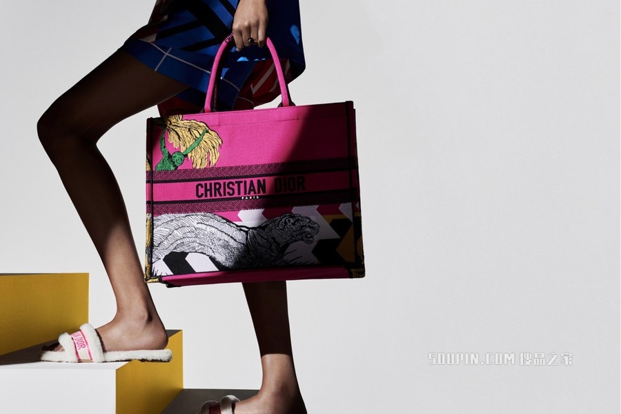 大号 Book Tote 手袋 多色 Zoom Pop 茹伊印花刺绣 (41.5 x 35 x 18 cm)