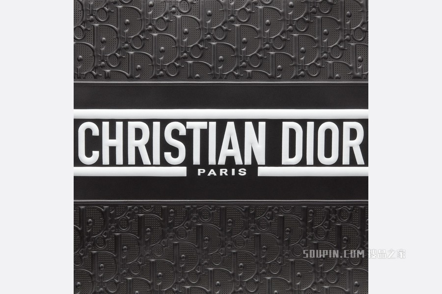 中号 Book Tote 手袋 黑色镂空和压花牛皮革 Oblique 印花 (36.5 x 28 x 17.5 cm)