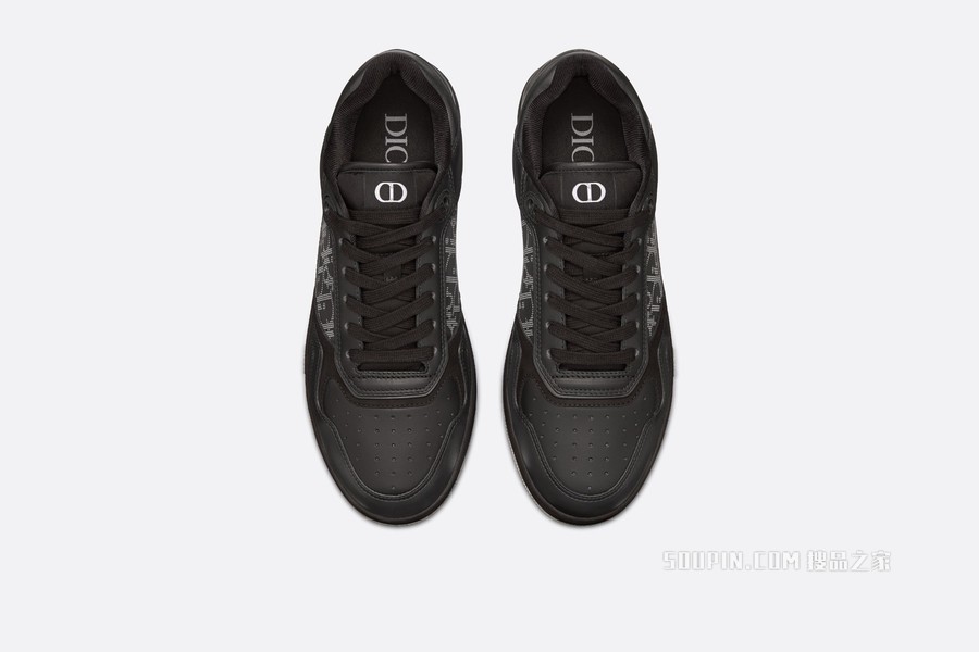 B27 低帮运动鞋 黑色 Oblique Galaxy 印花效果皮革搭配光滑牛皮革和绒面革