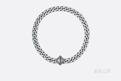 CD Diamond 链环项链 复古银色饰面黄铜