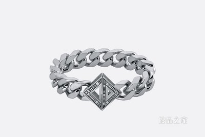 CD Diamond 链环手链 复古银色饰面黄铜