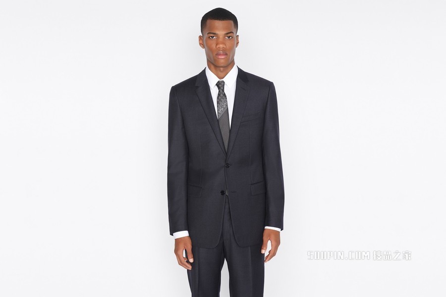 领带 灰色桑蚕丝浅灰色饰巾图案