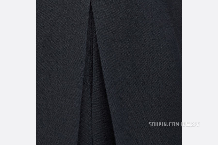 迷你裙裤 黑色羊毛和桑蚕丝混纺面料