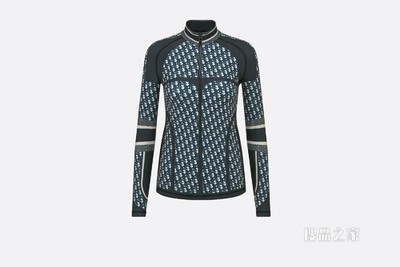 DiorAlps 拉链上衣 蓝色平纹针织科技面料 Oblique 印花