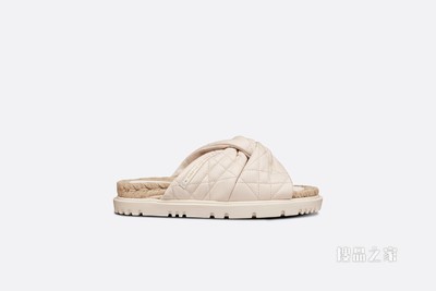 Dtwist 凉拖 白色羊皮革藤格纹