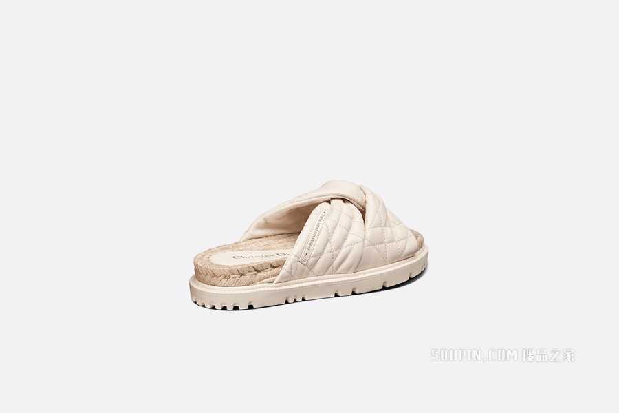 Dtwist 凉拖 白色羊皮革藤格纹