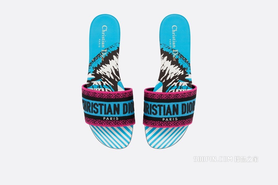 Dway 棉质凉拖 多色棉质刺绣 D-Jungle Pop 图案