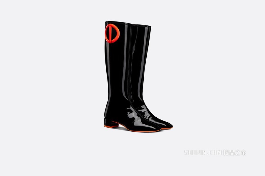 Dior Idole 靴子 黑色漆皮牛皮革