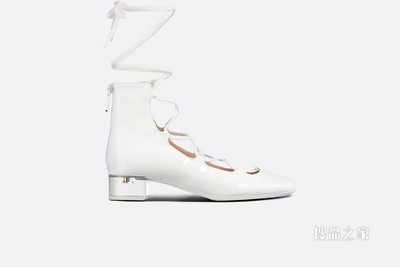 Dior Arty 系带及踝靴 白色漆皮牛皮革