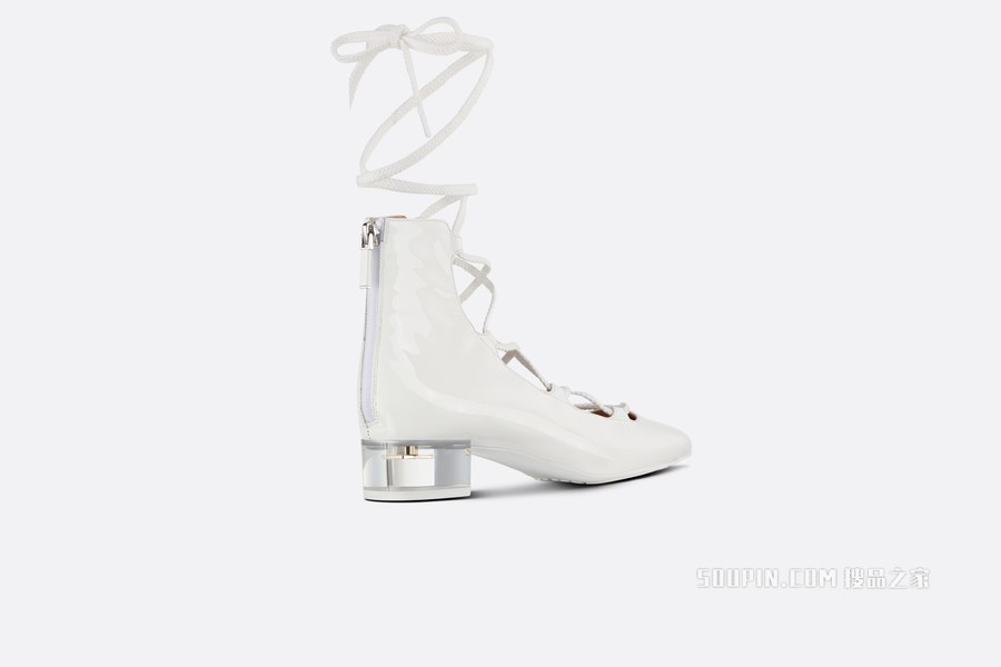 Dior Arty 系带及踝靴 白色漆皮牛皮革