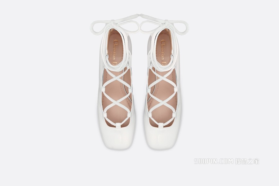 Dior Arty 系带及踝靴 白色漆皮牛皮革
