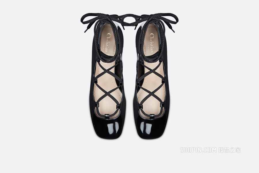 Dior Arty 系带及踝靴 黑色漆皮牛皮革