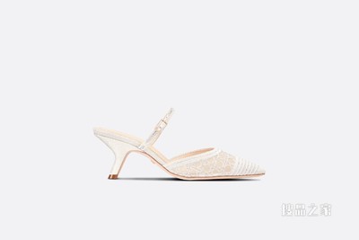 Dior Capture 高跟穆勒鞋 金色金属光泽网面藤格纹刺绣和仿水晶