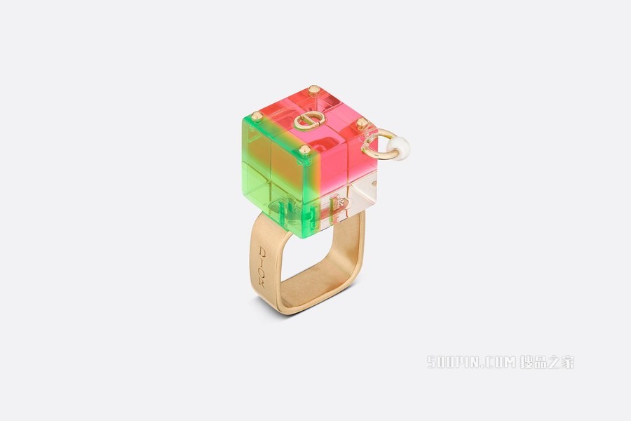 Dior Sorbet 戒指 金色饰面金属搭配多色透明树脂和白色树脂珠饰