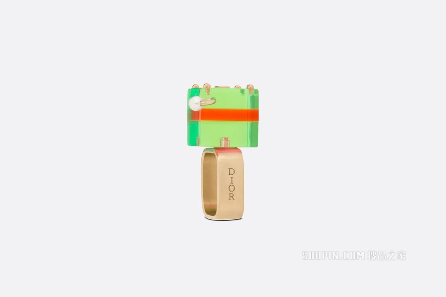 Dior Sorbet 戒指 金色饰面金属搭配多色透明树脂和白色树脂珠饰