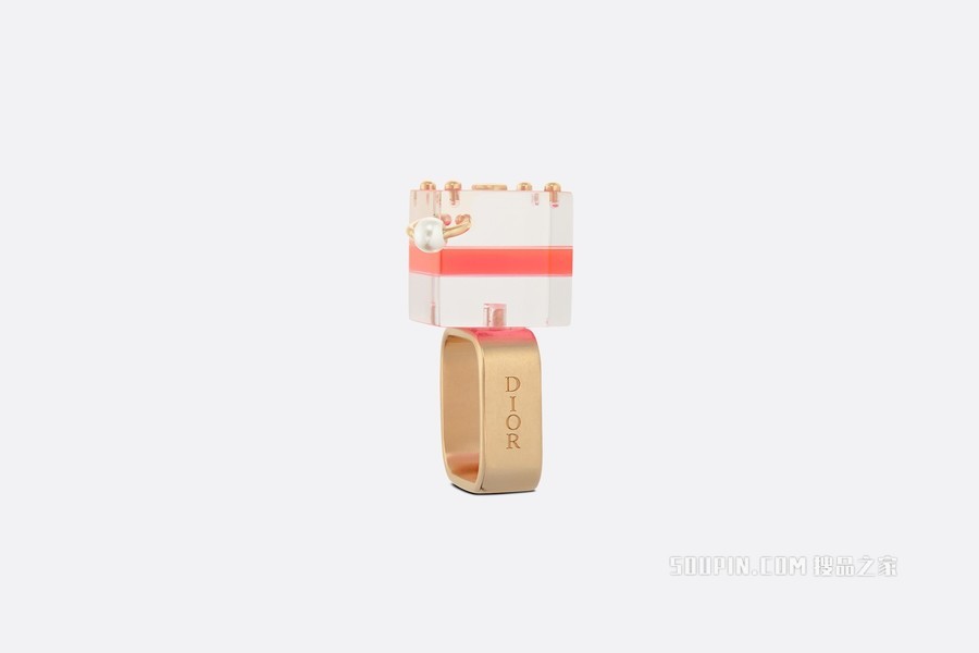 Dior Sorbet 戒指 金色饰面金属搭配多色透明树脂和白色树脂珠饰