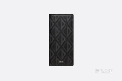 竖版长款钱包 黑色帆布 CD Diamond 图案
