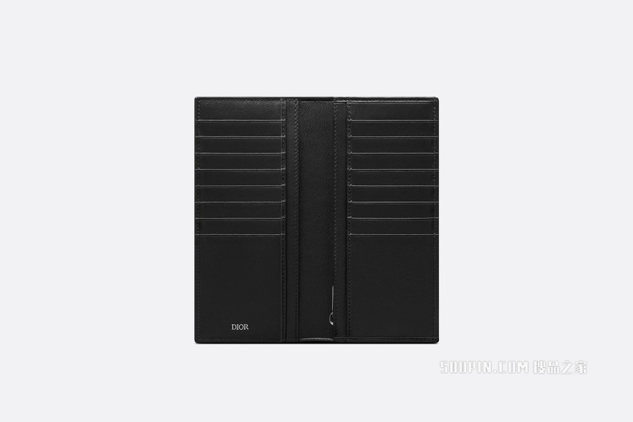 竖版长款钱包 黑色帆布 CD Diamond 图案