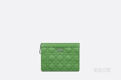 Dior Caro 链条手袋 亮绿色粒面牛皮革藤格纹搭配链条