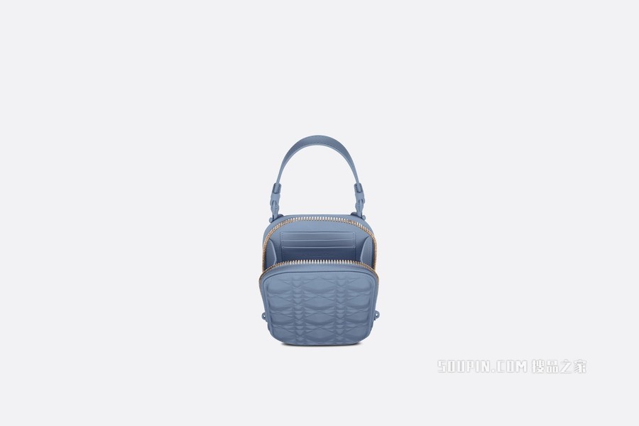 Lady Dior 手机袋 丹宁蓝色牛皮革钻石形状藤格纹