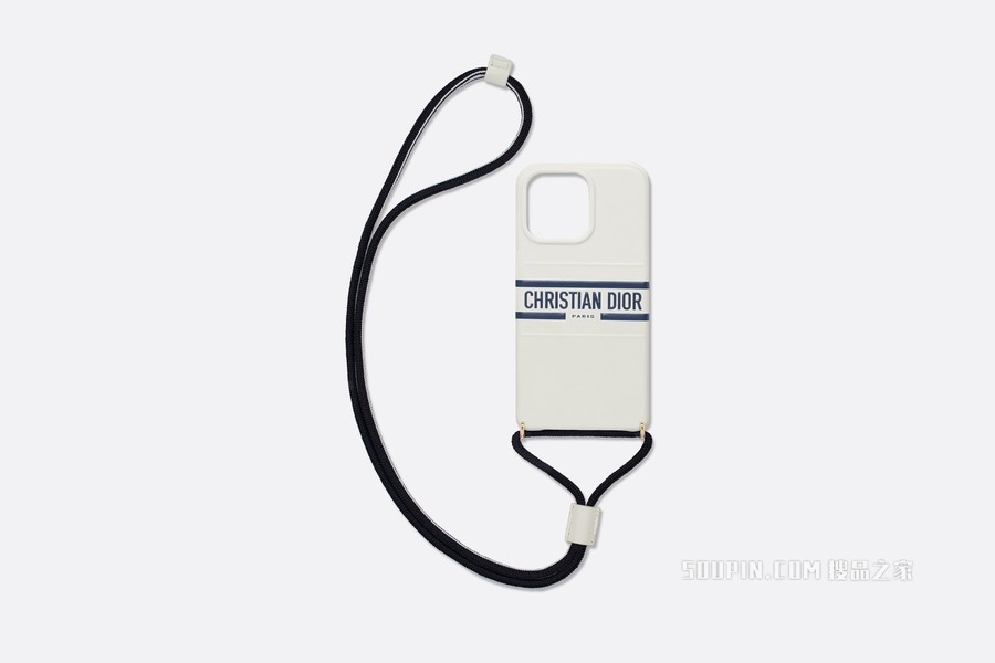 Dior Vibe iPhone 13 Pro 手机壳 白色牛皮革