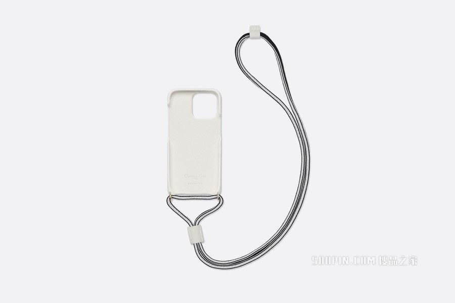Dior Vibe iPhone 13 Pro 手机壳 白色牛皮革