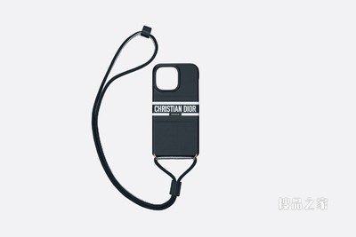 Dior Vibe iPhone 13 Pro 手机壳 蓝色牛皮革搭配挂绳