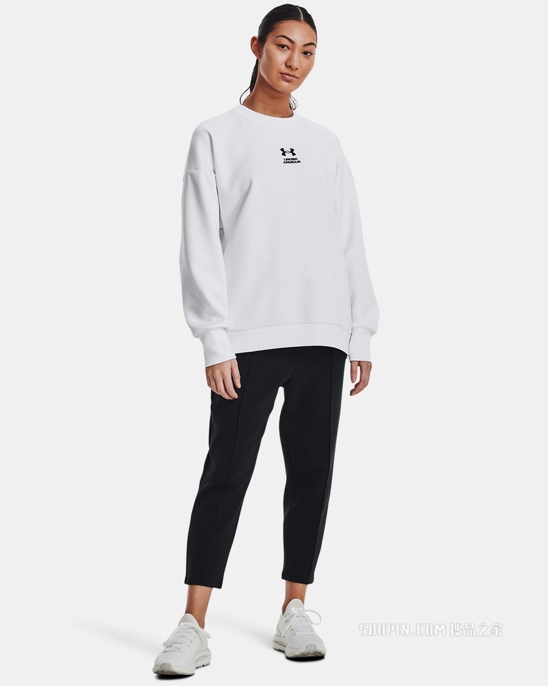女士UA Summit Oversize Crew针织圆领运动衣