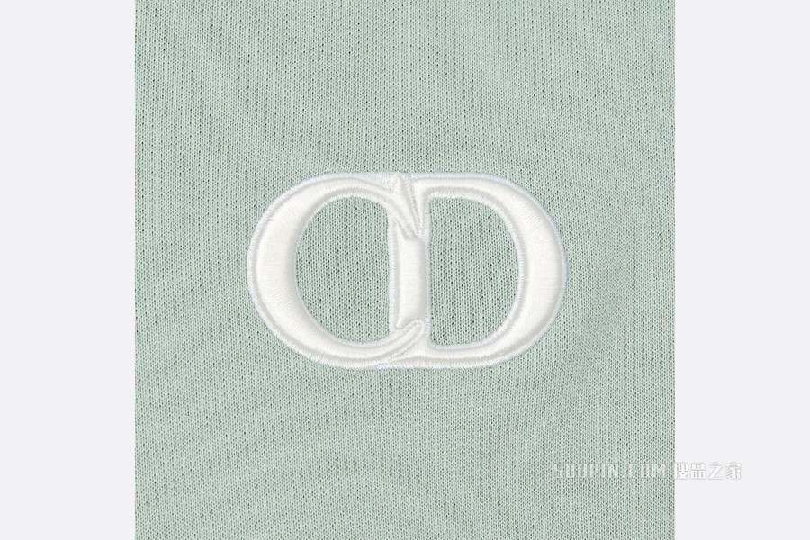 连帽运动衫 绿色棉质起绒面料“CD Icon”标志
