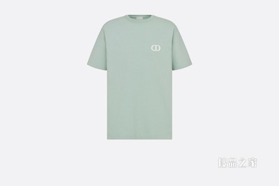 宽松版型 T 恤 绿色棉质平纹针织面料“CD Icon”标志