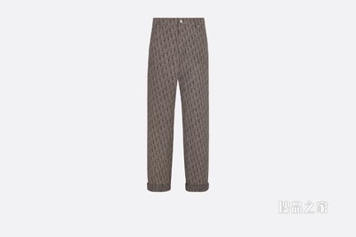 工装裤 黑色和棕色棉质牛仔布 Oblique Kasuri 印花