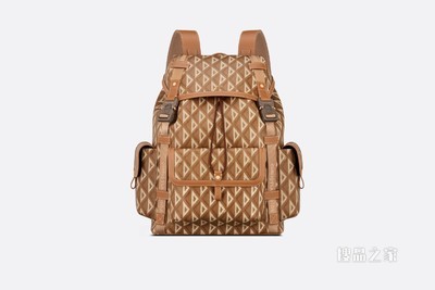 Dior Hit the Road 双肩背包 咖啡色帆布 CD Diamond 图案