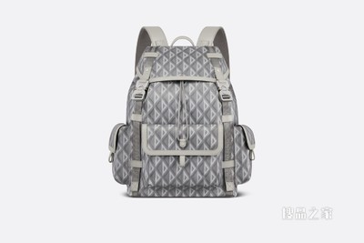 Dior Hit the Road 双肩背包 迪奥灰帆布 CD Diamond 图案