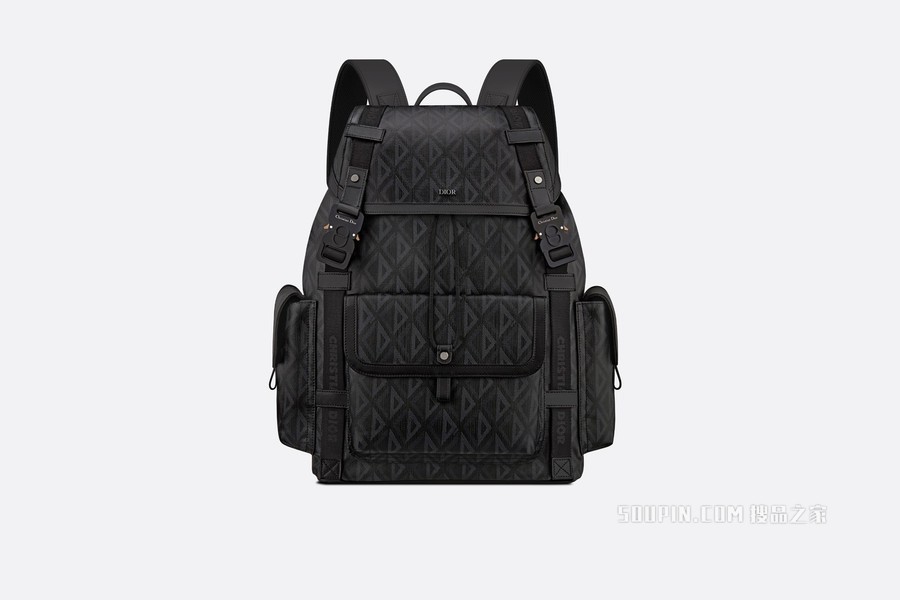 Dior Hit the Road 双肩背包 黑色帆布 CD Diamond 图案