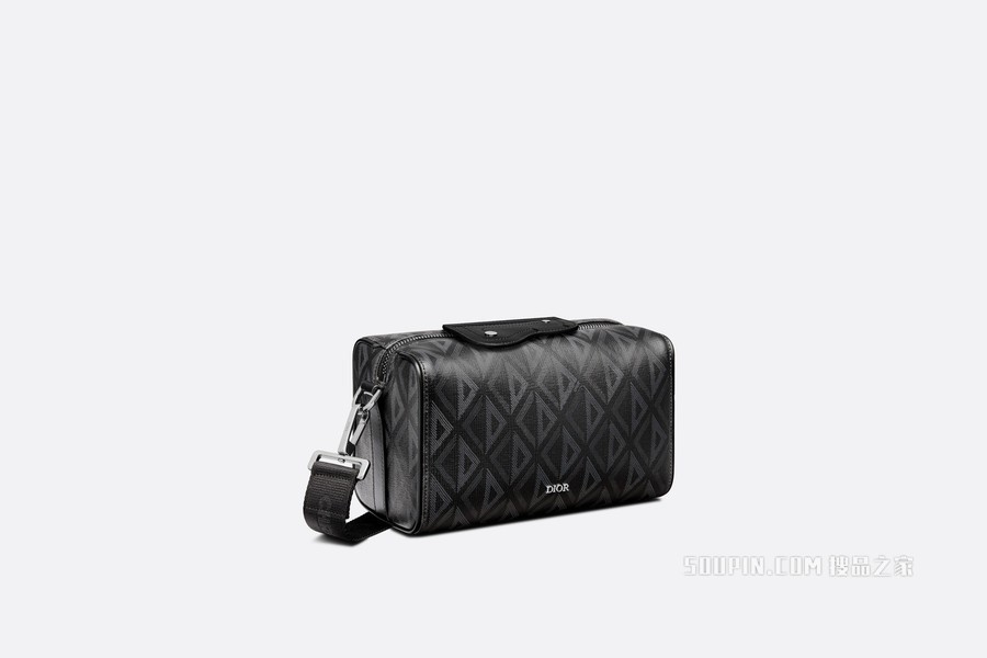 Dior Lingot 22 手袋 黑色帆布 CD Diamond 图案