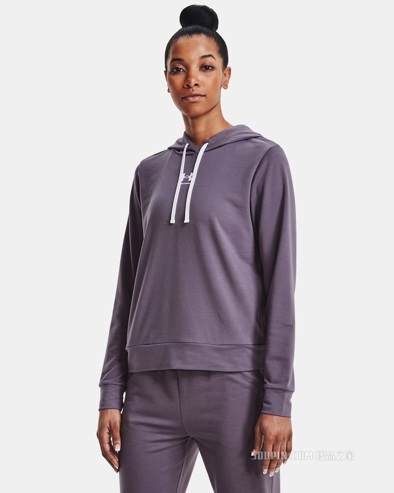 女士UA Rival Terry连帽上衣