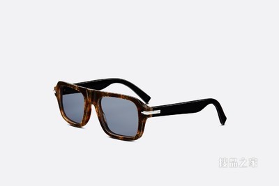 DiorBlackSuit N2I 太阳眼镜 棕色玳瑁效果方形镜框 Dior Oblique 图案