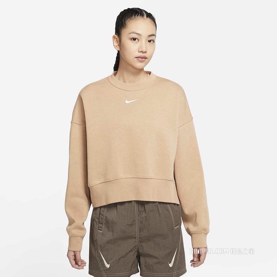 Nike Sportswear Collection Essentials 女子起绒圆领上衣