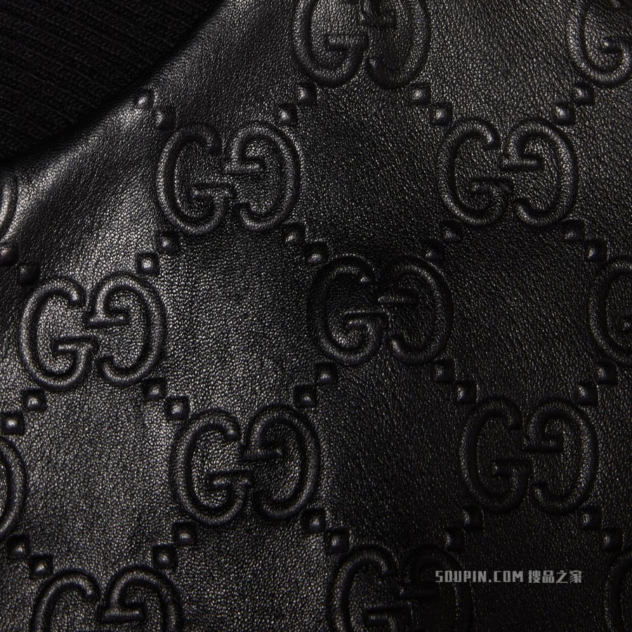 GG皮革飞行员夹克 黑色