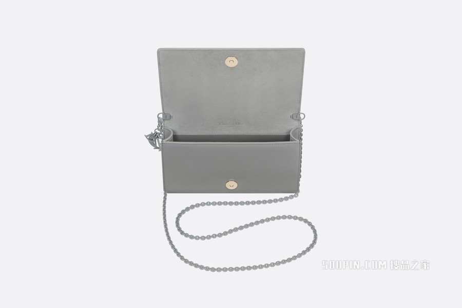 Lady Dior 手拿包 黑色牛皮革钻石形图案藤格纹