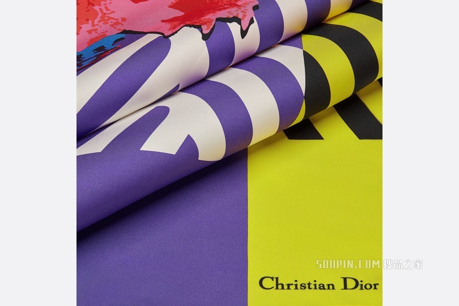 Dior 印花方巾 多色桑蚕丝斜纹面料 D-Flower Pop 印花