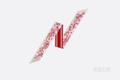 Mitzah 丝巾 象牙色和红色桑蚕丝斜纹面料花朵茹伊印花