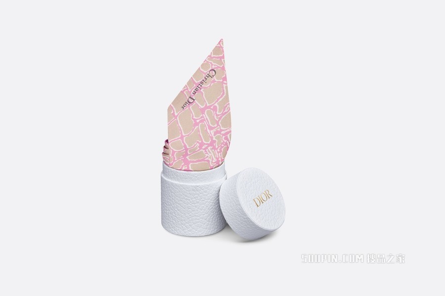 Mitzah 丝巾 米色和粉色桑蚕丝斜纹面料 Dior Croco 印花