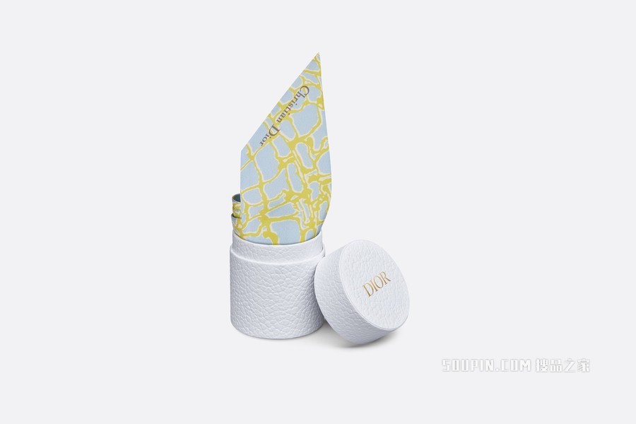Mitzah 丝巾 蓝色和绿色桑蚕丝斜纹面料 Dior Croco 印花