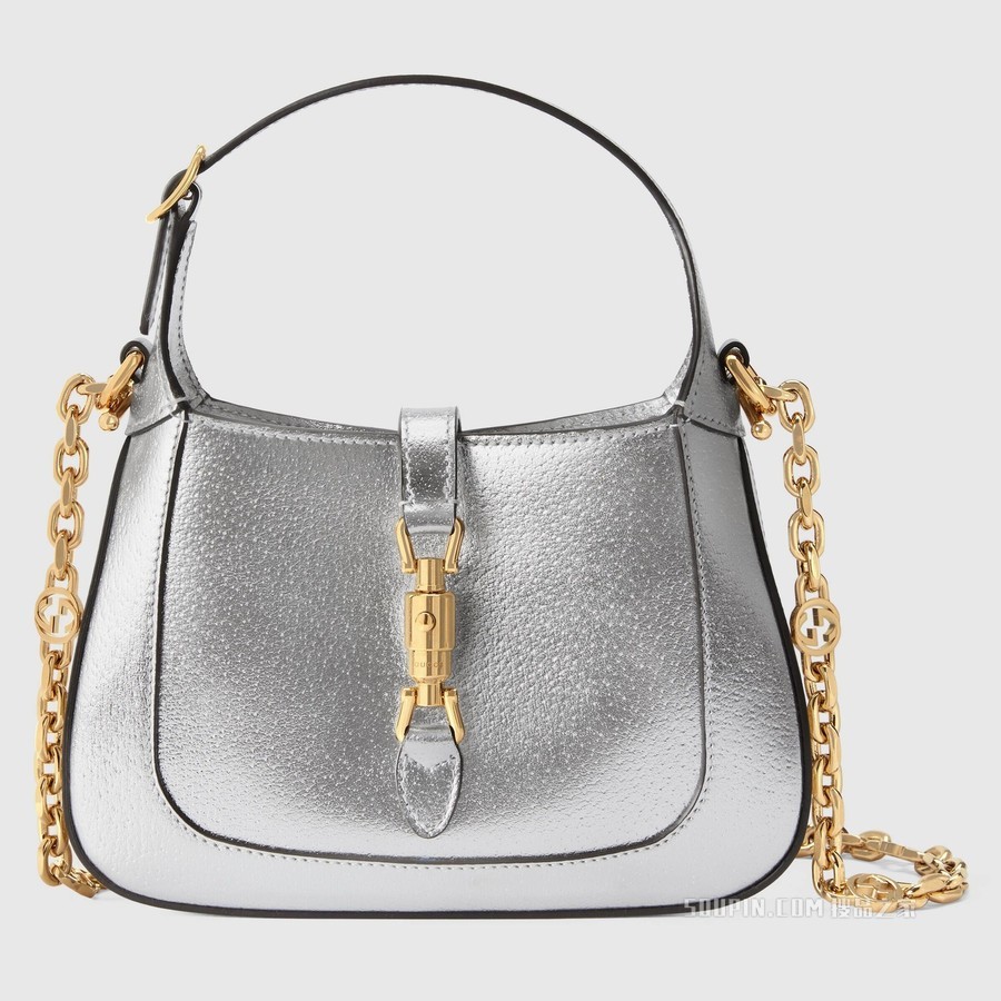 【gucci/古驰】jackie 1961系列银色迷你手袋 银色皮革 675799 1tr0g