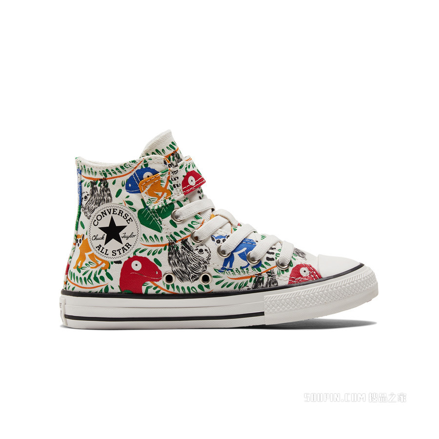 【小童】All Star 1V魔术贴印花童鞋 中性 白色